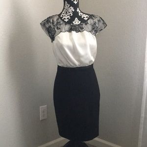 Black and white dress with lace details